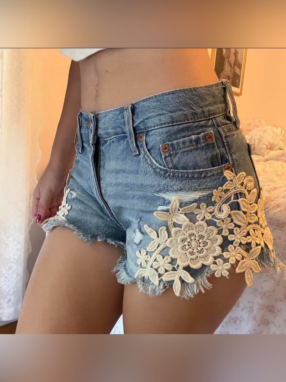 Aeropostale crochet Jean shorts